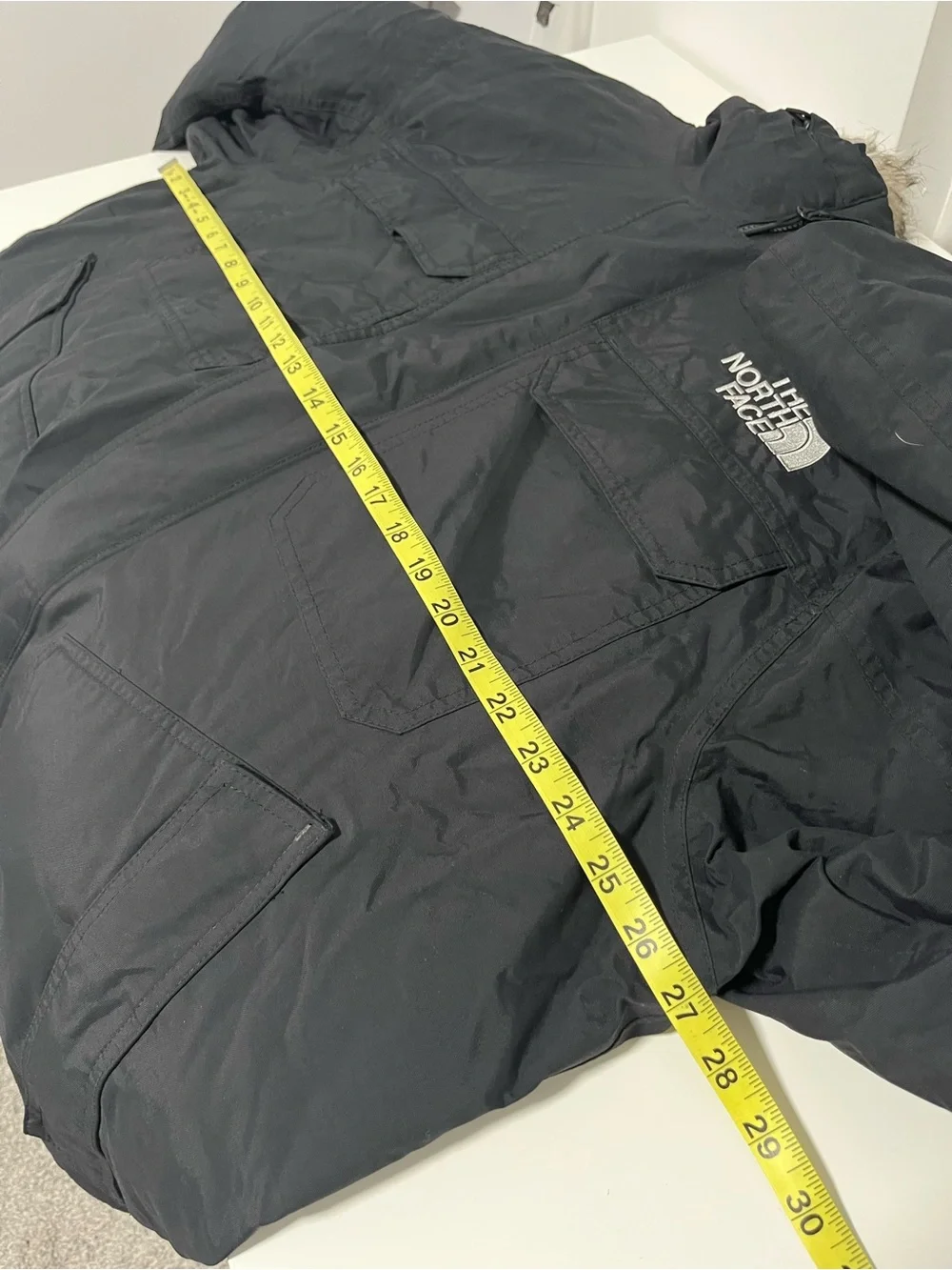 The North Face Gotham Jacket III 550 Down Fill Puffer Jacket Fur Trim Black XL